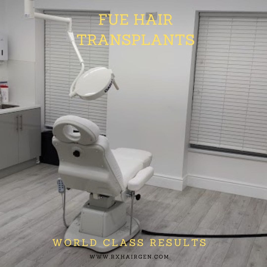 Hair transplant UK RXHAIRGEN treatment bed and room